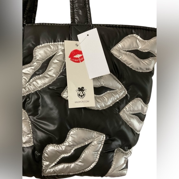 Wildfox Puffy Lips Quilted Tote Bag – Black & Silver - Picture 5 of 5